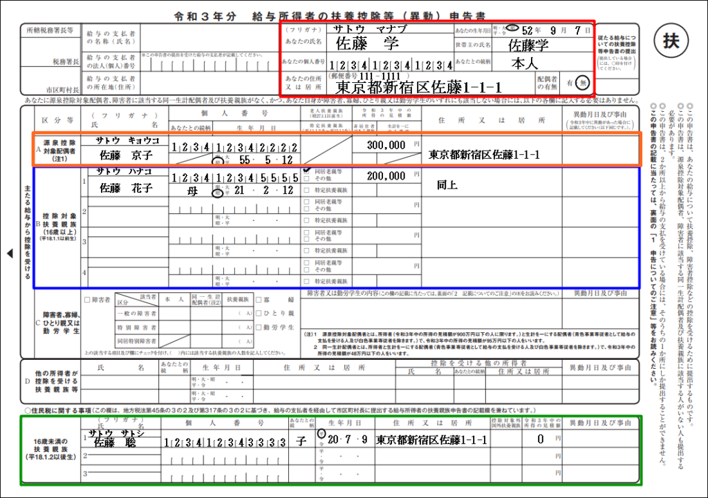 年末調整 記入例 扶養控除申告書 既婚者４パターンの書き方解説 金字塔