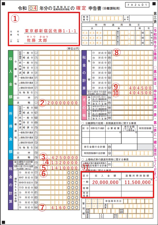 退職金の確定申告：全必要書類 第三表含む の書き方・記入例を徹底解説 金字塔