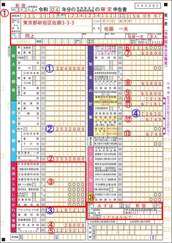 確定申告：ふるさと納税（寄付金控除）の書き方を記入例付で徹底解説 金字塔